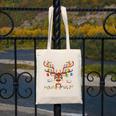 Christmas Librarian Reindeer Matching Family Book Lover Xmas Canvas Tote Bag