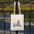 Christmas A Penguin Reading Book Snowflake Cocoa Hot Teacher Canvas Tote Bag