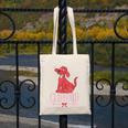 Clifford The Big Red Dog Pink Text With Bow Illustrated Book Canvas Tote Bag
