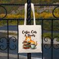 Coffee Cats And Books Lover For Women & Girls Coffee Canvas Tote Bag