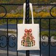 Coquette Christmas Book Tree Xmas Lights Librarian Teacher Canvas Tote Bag