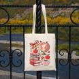 Coquette Teacher School Supplies Bows Books Globe Apple Cute Canvas Tote Bag