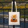 Cute Autumn Gnome Reading Pumpkin Book Lover Canvas Tote Bag