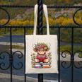 Cute Baby Highland Cow With Reading Book Bookworm Canvas Tote Bag