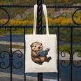 Cute Book Sea Otter Canvas Tote Bag