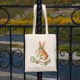 Cute Bunny Reading Book Glasses Bookworm Canvas Tote Bag