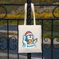 Cute Christmas Penguin Reading Book Cozy Winter Holiday Art Canvas Tote Bag