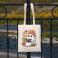 Cute Cozy Ghost Reading With Cat Book Lover Autumn Fall Canvas Tote Bag