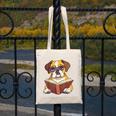 Cute Dog Boxer Reading Book Canvas Tote Bag