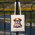 Cute Dog Puppy English Bulldog Reading Book Canvas Tote Bag Cute Dog Puppy English Bulldog Reading Book Canvas Tote Bag