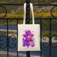 Cute Dragon Reading Books Bookworm Canvas Tote Bag