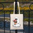 Cute Ghost Holding Books Bookish Christmas Canvas Tote Bag