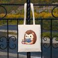 Cute Hedgehog Book Lover Readers Animal Reading Canvas Tote Bag