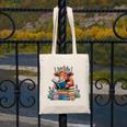 Cute Highland Cow Reading Book Baby Cow Bookworm Canvas Tote Bag