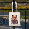 Cute Nerdy Fox Read Books Be Kind Stay Weird Book Club Premium Tri-Blend Canvas Tote Bag