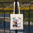 Cute Polar Bear Is Reading a Book Reading Polar Bear Canvas Tote Bag