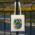 Dragon Reading Colorful Fantasy Book Lover Canvas Tote Bag