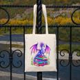 Fantasy Dragon Reading Books Bookworm Canvas Tote Bag Fantasy Dragon Reading Books Bookworm Canvas Tote Bag