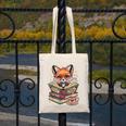 Fox Read Books Be Kind Stay Weird Reader Cute Nerd Bookworm Canvas Tote Bag