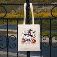 Ghost Reading Book Coquette Bow Halloween Girl Toddler Kid Premium Canvas Tote Bag