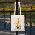 Giraffe Reading Tea Books Coffee Book Lover Graphic Canvas Tote Bag