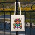 Highland Cow Book Floral Bookworm Canvas Tote Bag Highland Cow Book Floral Bookworm Canvas Tote Bag