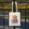 Highland Cow Reading Book Librarian Library Canvas Tote Bag Highland Cow Reading Book Librarian Library Canvas Tote Bag