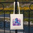 Just A Girl Who Loves Dragons And Books Cute Dragon Reading Premium Tri-Blend Canvas Tote Bag