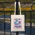 Just A Girl Who Loves Dragons And Books Lover Reading Book Canvas Tote Bag Just A Girl Who Loves Dragons And Books Lover Reading Book Canvas Tote Bag