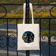 Just Me And My Yeti Retro Sunset Mountain Hiking Introvert Canvas Tote Bag