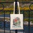 Leer ES Poder Cute Floral Spanish Teacher Book Reading Canvas Tote Bag