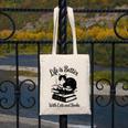 Life Is Better With Cats & Books Tuxedo Cat Mom Women Canvas Tote Bag