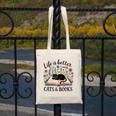 Life Is Better With Cats And Books Canvas Tote Bag Life Is Better With Cats And Books Canvas Tote Bag