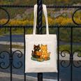 Life Is Better With Cats And Books Cute Cat Lover Canvas Tote Bag