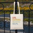 Life Happens Reading Helps Book Lovers Vinage Canvas Tote Bag