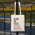 A Lot To Read At The Moment Book Reader Retro Reading Canvas Tote Bag