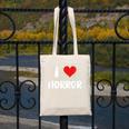 I Love Horror Heart Movies TV Show Books Writing Read Canvas Tote Bag
