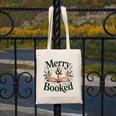 Merry And Booked Holiday Reading Winter Book Lover Premium Tri-Blend Canvas Tote Bag