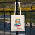 Merry Bookmas Book Christmas Tree Lights Xmas Men Women Kids Canvas Tote Bag
