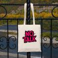 No Small Talk Zone – Introvert Quote Canvas Tote Bag