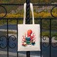 Octopus Reading Books Tea Coffee Canvas Tote Bag Octopus Reading Books Tea Coffee Canvas Tote Bag