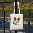Papillon Books Reading Dog Breed Graphic For Men Women Kids Canvas Tote Bag Papillon Books Reading Dog Breed Graphic For Men Women Kids Canvas Tote Bag