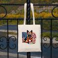 Patriotic German Shepherd Books Baseball USA Flag Vintage Canvas Tote Bag