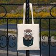 Pocket Otter Lover Introvert Cute Animal Fun Surprise Canvas Tote Bag Pocket Otter Lover Introvert Cute Animal Fun Surprise Canvas Tote Bag