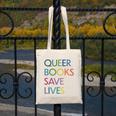 Queer Books Save Lives Read Banned Books LGBTQIA Books Canvas Tote Bag