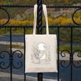 Rabbit Reading Book Full Moon Lake Scenery Canvas Tote Bag