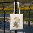 Raccoon Books Reading Flowers Canvas Tote Bag