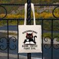Read Banned Books Drink Coffee Fight Evil Retro Cat Canvas Tote Bag