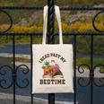 I Read Past My Bedtime Reading Dinosaur Book Lover Canvas Tote Bag