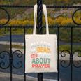 Read And Think About Prayer Faith & Book Lover Premium Canvas Tote Bag